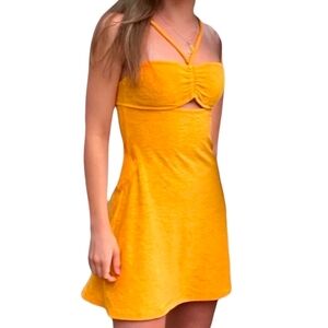 H&M Divided terry cloth halter bandeau sundress orange‎ size xs